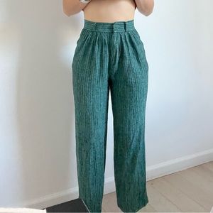 Vintage size 25 waist green stripped trousers